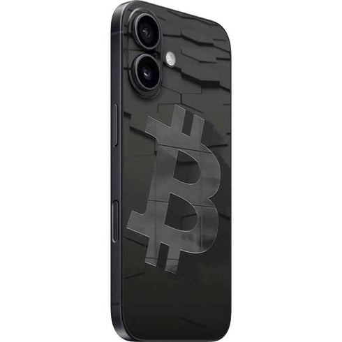 Bitcoin Textured Logo iPhone 16 Plus Skin